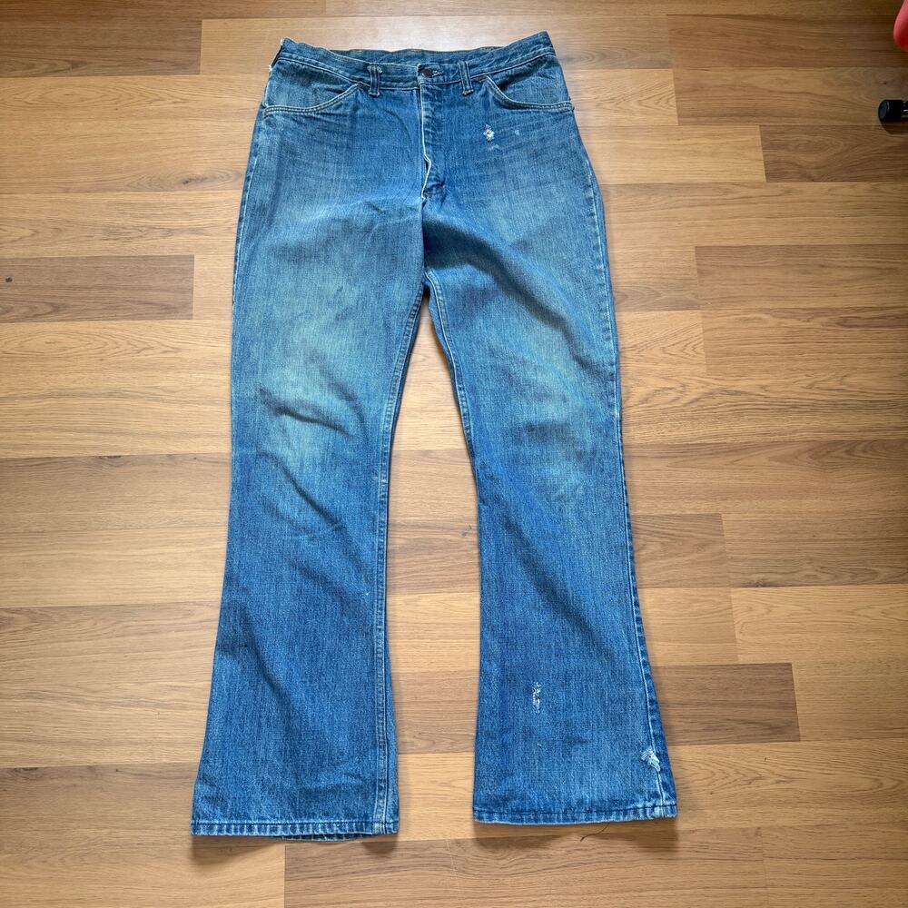 Men's Vintage 70's Sears Jean Join Flared Bootcut Denim Blue Jeans Sz 32 x 32